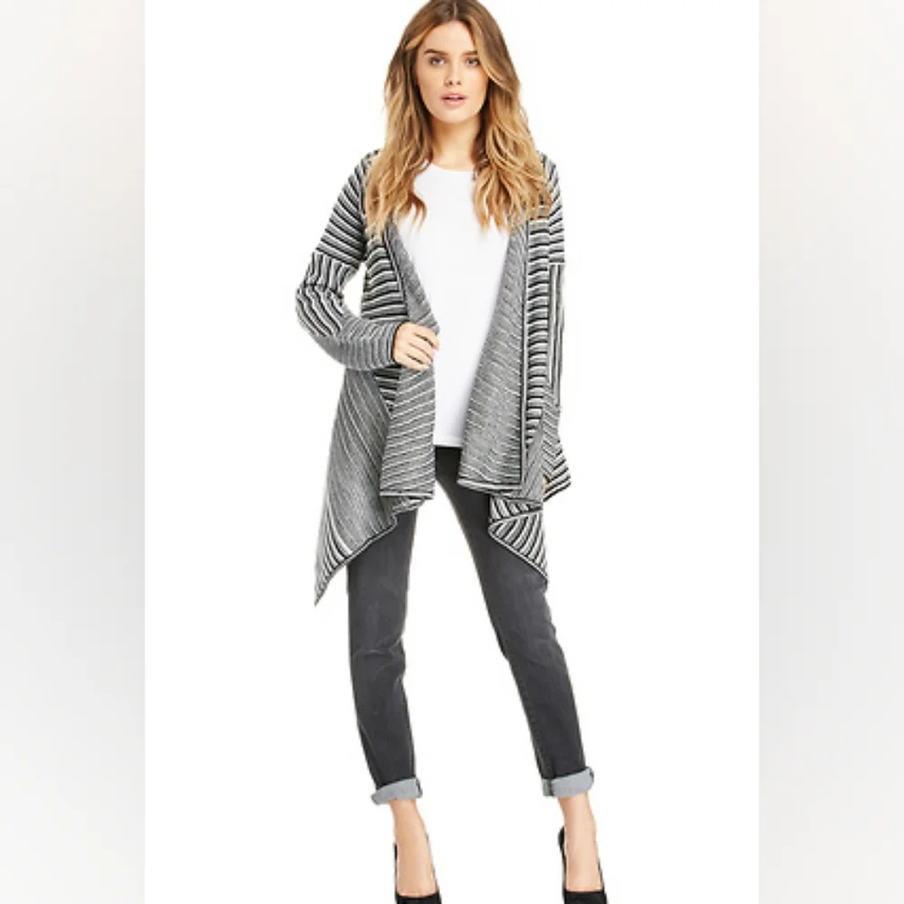 BB Dakota x REVOLVE Mayer striped sweater coat NWOT black white size medium